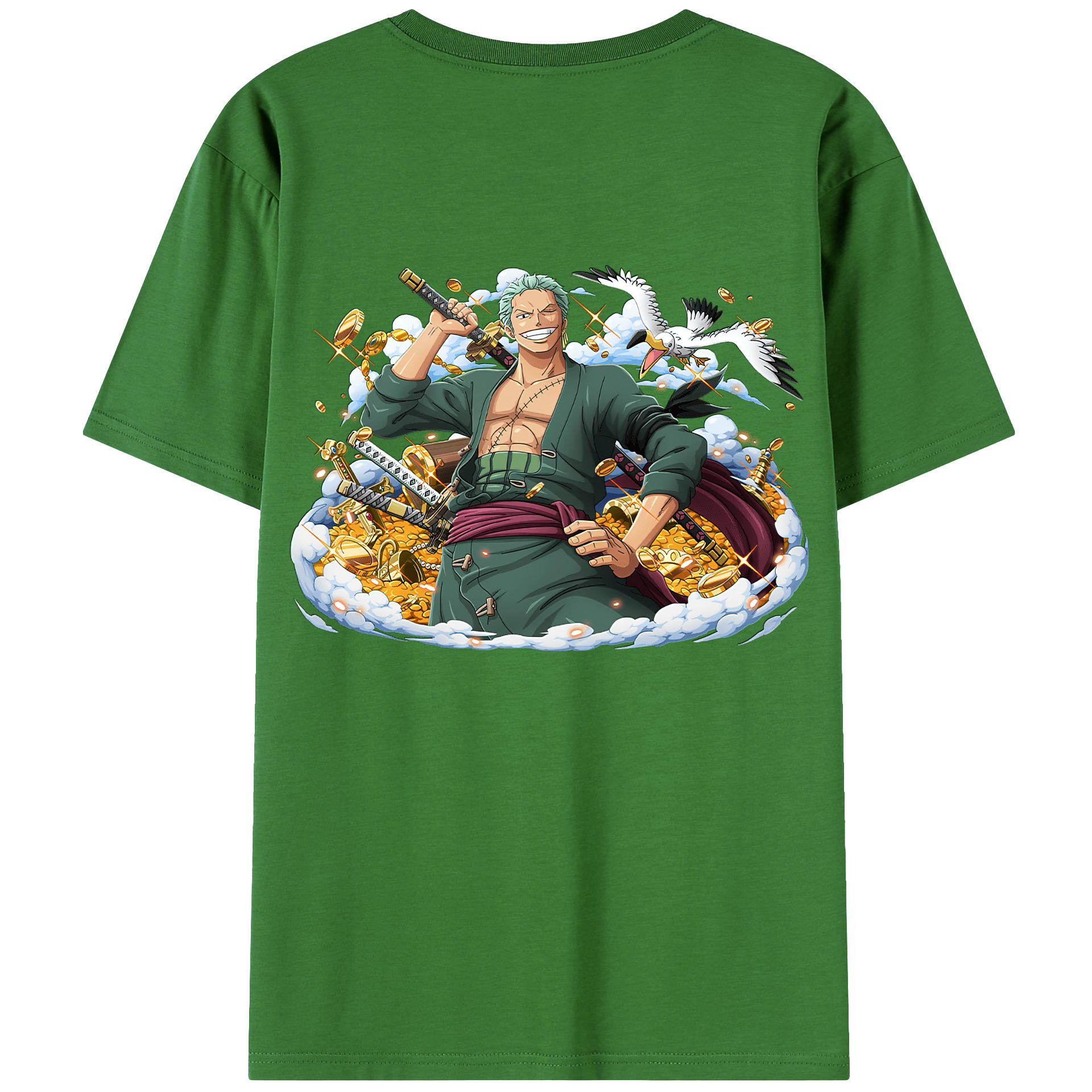 ワンピース ロロノア・ゾロ ONE PIECE Roronoa Zoro レディース半袖Tシャツ(バックプリント)